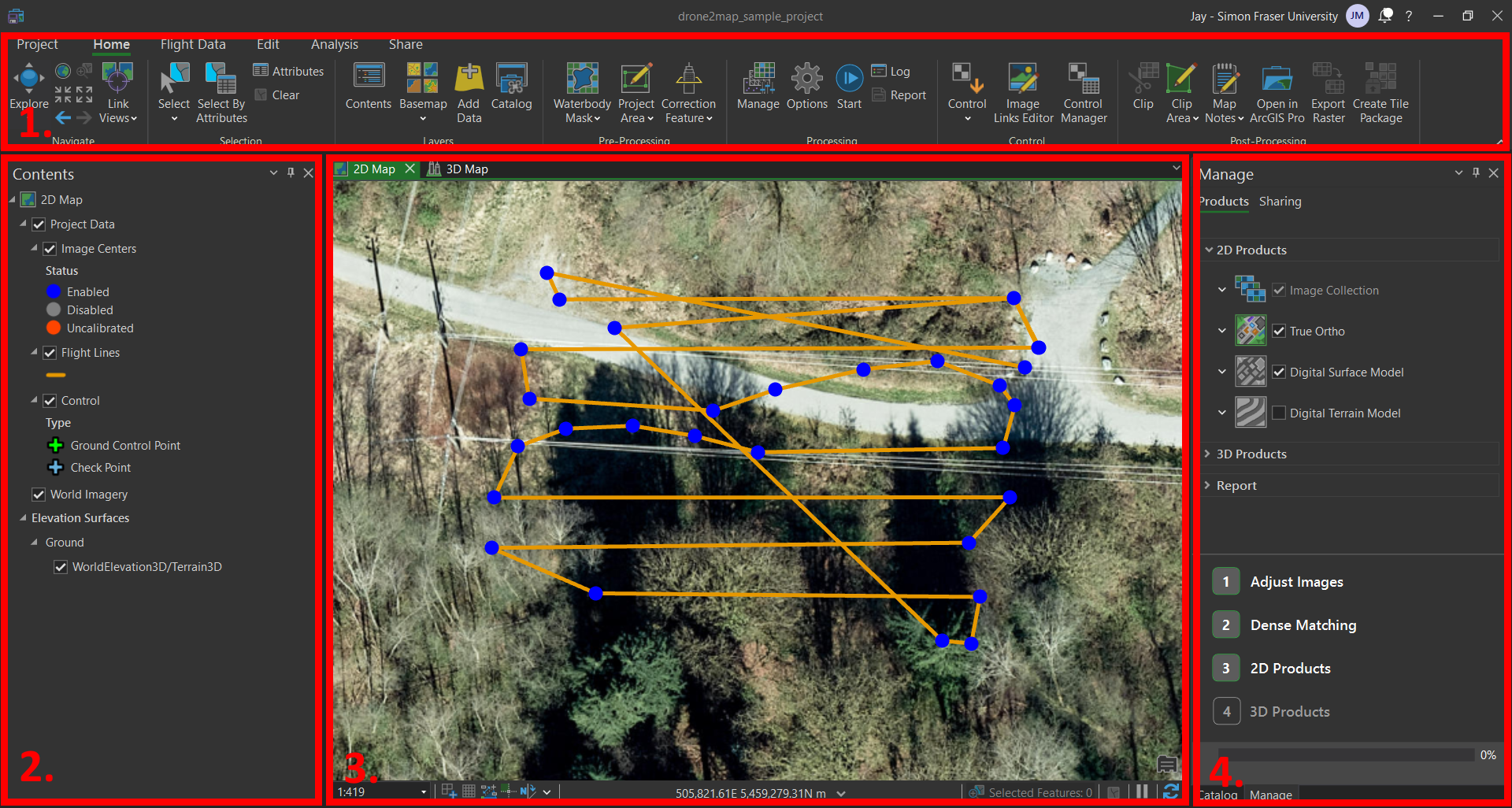 Drone2Map Interface